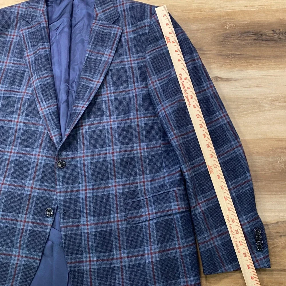 Sarar Sartoria Sport Coat US46 / 56EU Wool Silk Cashmere Ermenegildo Zegna Plaid